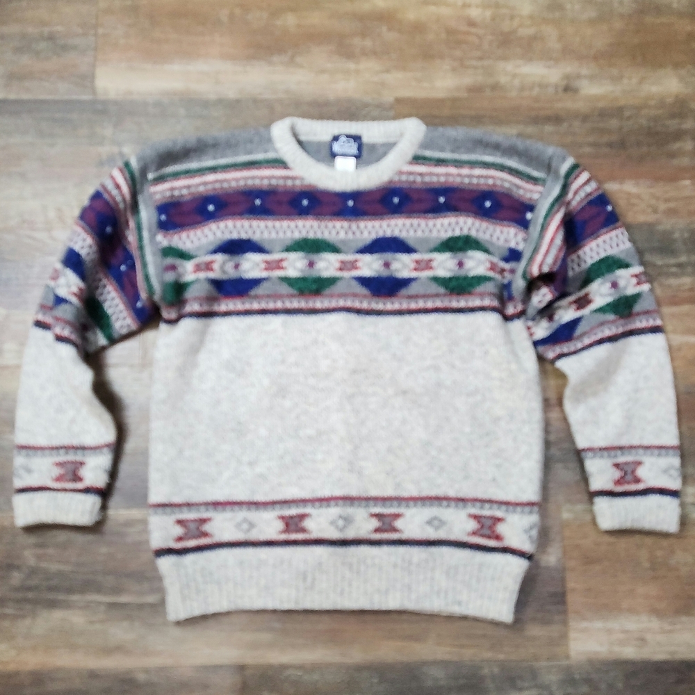 Vintage Woolrich Sweater With An Aztec Pattern, G… - image 1